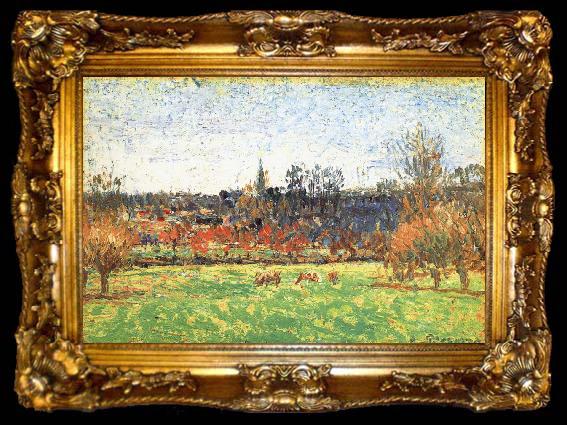 framed  Camille Pissarro Egyptian Raney scenery, ta009-2